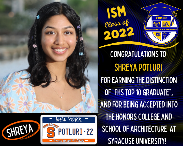 fhs_ism's tweet photo. ISM SENIOR CELEBRATION: @FHSRaccoons Shreya Potluri https://t.co/BkdyHG7Cwz