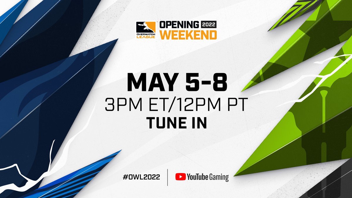 OW_Esports's tweet photo. Back into the fray! ⚔️

The wait is over. Tune in for Opening Weekend of #OWL2022
 
📺 https://t.co/pc1CaBj71E https://t.co/4KzLqPaeTl