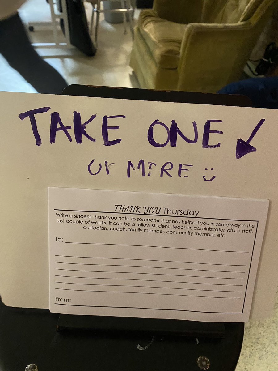 AMS_InstrCoach's tweet photo. Students write thank you notes in honor of teacher appreciation this week.   Way to go, Mrs. Thornton’s 7th grade classes! https://t.co/Hbpyickgca