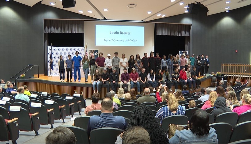 Career Signing Day happened for Tech Center students this morning. Congratulations to Justin for signing with Capital City Heating and Cooling, and Ben for signing with Bradley Mechanical.