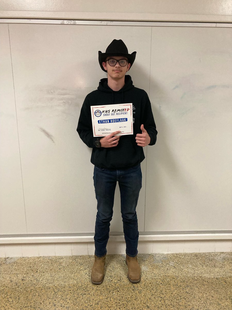 KHS_ReMixEd's tweet photo. Congratulations, Ethan! We are so proud of your accomplishments and so happy to celebrate you as our May shout out recipient! #chiefKHSpride https://t.co/n6Xf5CLTkF