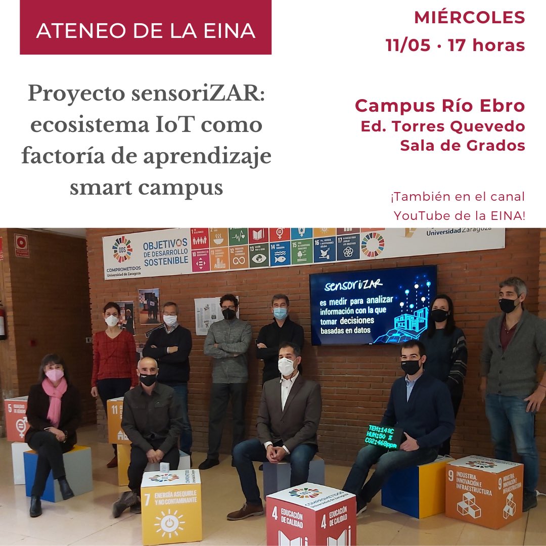 #ATENEO de la
@EINAunizar
y #CátedraSAMCAdt Con
@imartinezruiz_
conoceremos los detalles del proyecto #sensoriZAR el impacto de las medidas en salud y calidad del aire en interiores, eficiencia energética, laboratorio #IoT #bigdata #smartcities i3a.unizar.es/es/eventos/ate