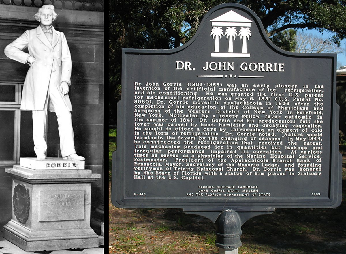 JostoMaffeo's tweet photo. ❄️❄️ Y SE HIZO EL HIELO 🧊🧊
6 mayo 1851.
El #médico de #EEUU John #Gorrie (nacido en San Cristobal y Nieves, #Caribe) consigue la patente 8080A.
Ha creado la máquina que produce #hielo.
Desde entonces se le considera padre de la #refrigeración y del #aire #acondicionado. https://t.co/drsm1s10ka