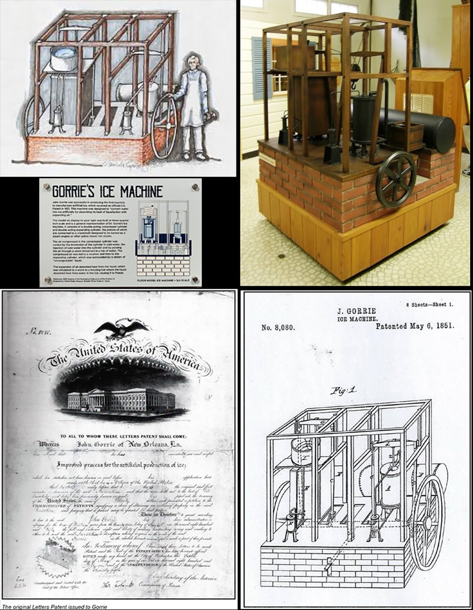 JostoMaffeo's tweet photo. ❄️❄️ Y SE HIZO EL HIELO 🧊🧊
6 mayo 1851.
El #médico de #EEUU John #Gorrie (nacido en San Cristobal y Nieves, #Caribe) consigue la patente 8080A.
Ha creado la máquina que produce #hielo.
Desde entonces se le considera padre de la #refrigeración y del #aire #acondicionado. https://t.co/drsm1s10ka