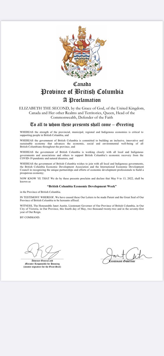 EconomicDevBC's tweet photo. May 9th to 13th, 2022 has been proclaimed British Columbia Economic Development Week in the Province of BC. Register for next week’s celebrations: https://t.co/a8NM9urp0I #BCEcDevWeek #EconDevWeek22 https://t.co/0nNXZ5g808