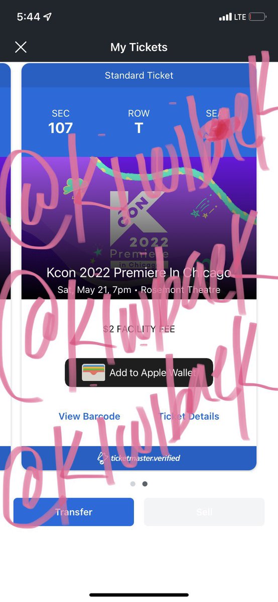 kiwibaek's tweet photo. WTS KCON DAY 2 CHICAGO 2 TICKETS!

SEC 107 ROW T

want: $275 for both (this is already discounted but i’m willing to negotiate)

pls someone take these off my hands! dm if interested! i might also be willing to sell hm individually as well! https://t.co/uLVxQPTu4s