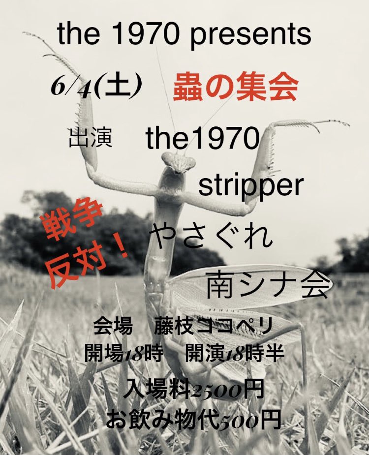 stripperxx's tweet photo. NEXT！2022.6.4(sat)
静岡藤枝ココペリ
the 1970 presents
「蟲の集会」

#静岡
#藤枝ココペリ
#stripper https://t.co/UzxHRco82b