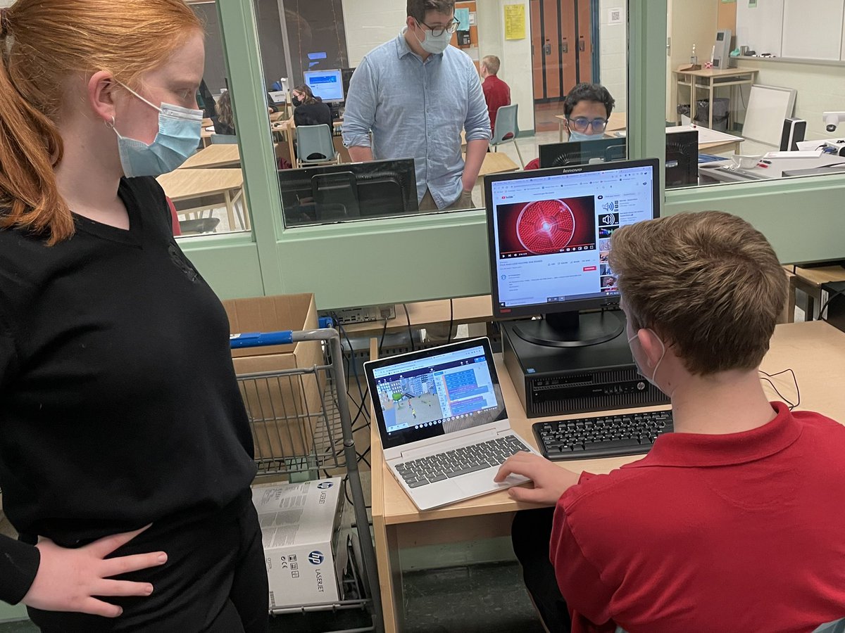 MsGodkin's tweet photo. #ILP students @ResCSS are collaborating and learning from one another in @CoSpaces_Edu they had the opportunity to present the historical thinking concepts of WWII in virtual reality #think #design #create #coding #wcdsbinnovates @RossiClass https://t.co/4edeIJ7TZm