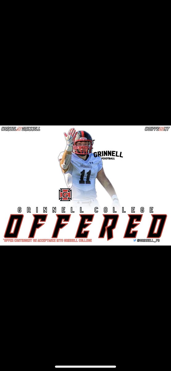 gibson_stephen7's tweet photo. Blessed to receive my first offer from Grinnell College! @CoachV_GC @Coach_Perkins @PaulScardina @RBBruinsFB https://t.co/TtGDpNeFRD
