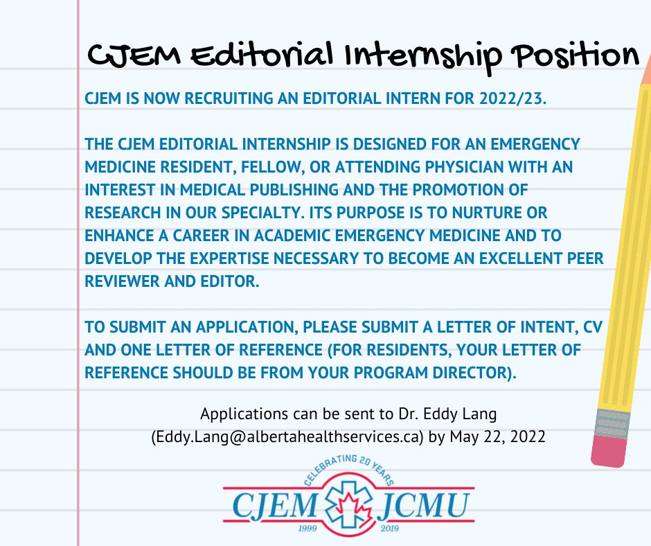 The @CJEMintern ship internship lives on! Please consider applying and share. @CJEMonline @EMO_Daddy @PaulAtkinsonEM @WeAreCanadiEM @CAEPResidents @Brent_Thoma @PBoreskie @tingdan @PG_Blanchard @AMUQmd @SRPCanada @Hi_QuI_Ps