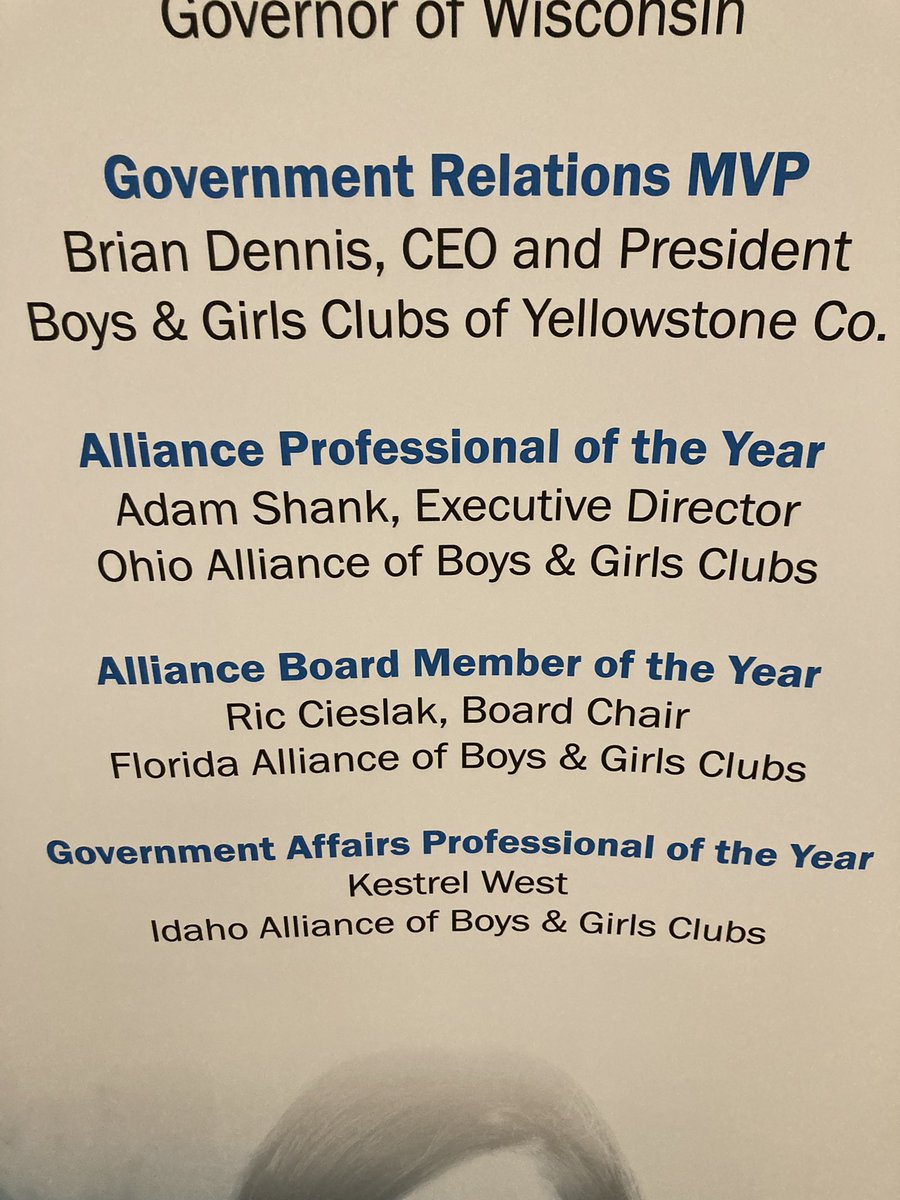 Big congrats to @BGCOhio Executive Director <a href="/AdamShankJD/">Adam Shank</a> for being recognized as the <a href="/BGCA_Clubs/">Boys & Girls Clubs of America</a> State Alliance Professional of the Year! Well deserved, my friend.

#GreatFuturesStartHere