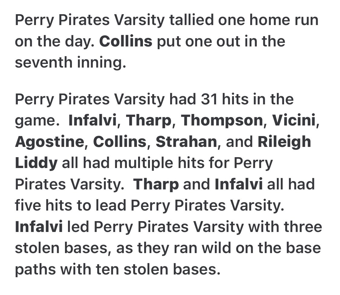 perryhssoftball's tweet photo. Pirates 🏴‍☠️ huge day at the plate by everyone in win. https://t.co/rVsoTQGAJo