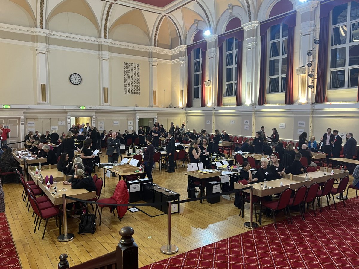 We're here at the local election count in the Town Hall and the results are coming in.

We'll be updating our results page as they come in at chorley.gov.uk/electionresult…