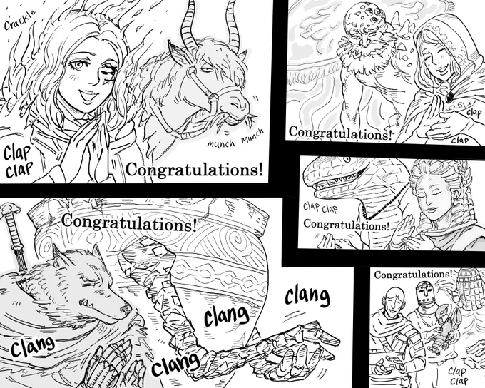 Elden Ring (TV series) ending, because multiple Patrons requested some kind of conclusion pic with Ranni. 
(I'm a 30 year old boomer so I automatically assume everyone understands Evangelion parodies.)

Also this took way too much time to draw. 