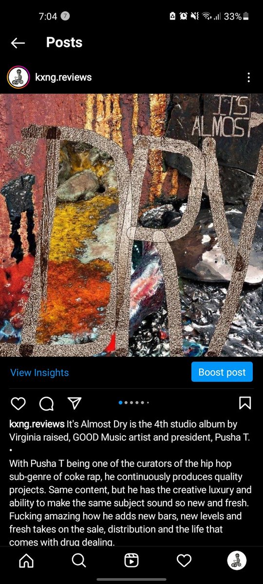 New Review Out Now- It's Almost Dry by <a href="/GOODMUSIC/">G.O.O.D. MUSIC</a> artist &amp; President <a href="/PUSHA_T/">King Push</a>. Read it, like it, follow the page and let me know what you you think. <a href="/kxng/">CAYLEEN</a>.reviews on ig ⬜🧱⚖
