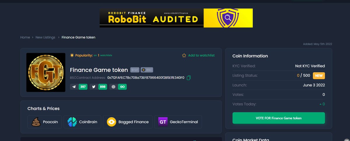 we are now on #Coinsniper please go and vote coinsniper.net/coin/31717 #communitymemecon #memecoin #Tokenomics