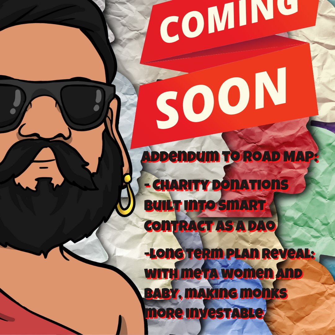 MonksMeta's tweet photo. Life is like riding a #bicycle, 2 keep ur balance,u must keep moving.” We are revising our #nftroadmap 
To secure our #charity fund Pledge we will establish a #DAO &amp; revealing our #generations plan with Meta women &amp; Meta Babies.We R here 4 generations.

▶️https://t.co/WvKliFDdNv https://t.co/qpHkaCp3ys