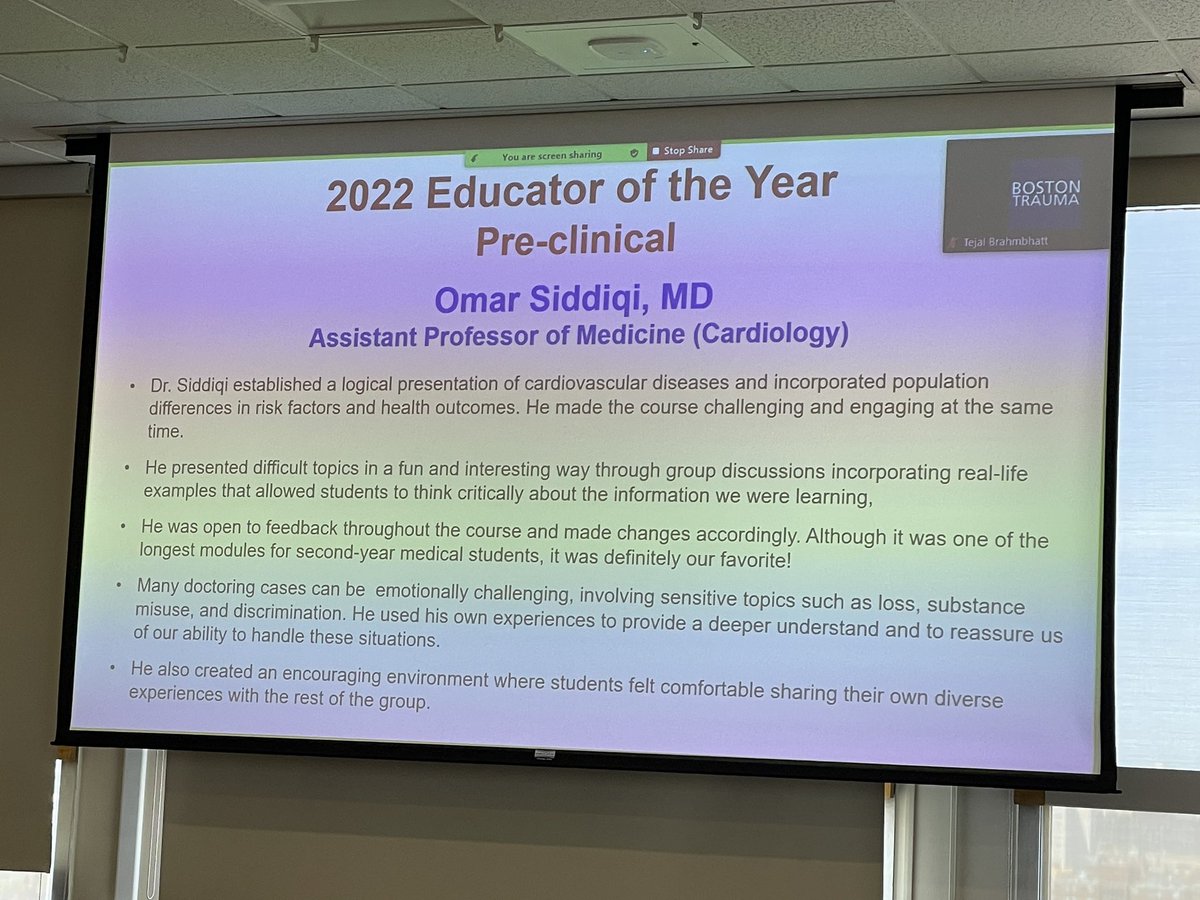 Well deserved and so grateful to work with @omarsiddiqi He’s the best!! @BUMedicine @The_BMC