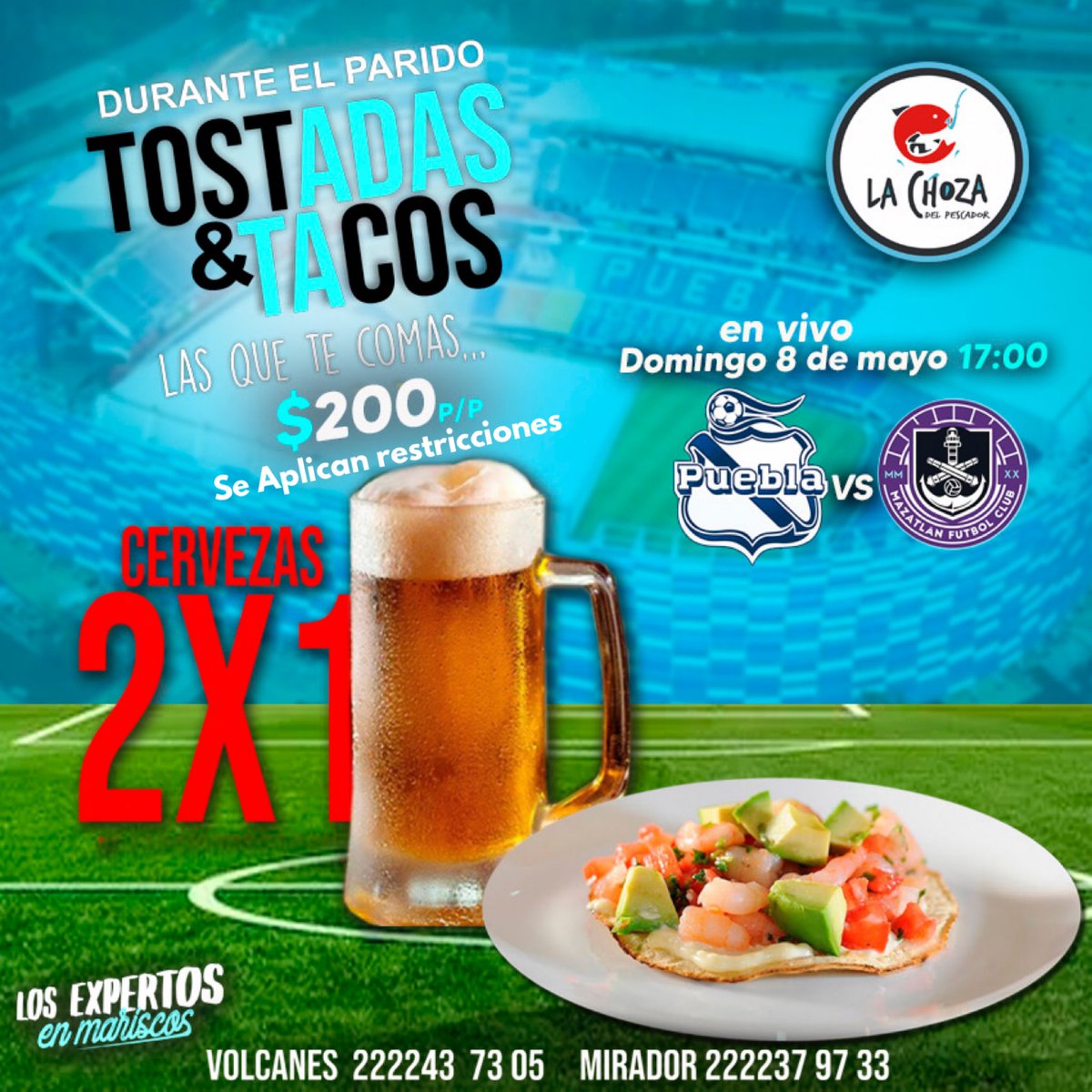 #puebla #puebla !!! Con todo este domingo vamos por la #liguilla los #larcaboys👍🎽‼️ quieren el campeonato y dar la sorpresa te esperamos #mariscos y #futbol 🦐🏖🦐 en 
La choza del pescador reserva 📱2223521317 🙂🍺🍺🍺
