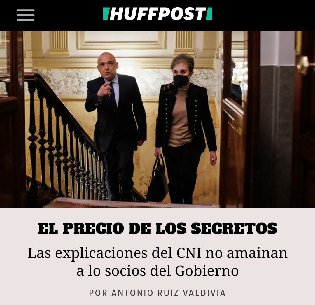 ElHuffPost's tweet photo. La inteligencia española reconoce espionaje a independentistas catalanes con orden judicial en plena tormenta Pegasus, incendiando toda la legislatura y sin visos de solución

Por @arvaldivia https://t.co/psgQCMuAFA https://t.co/rWeZmyFnqS