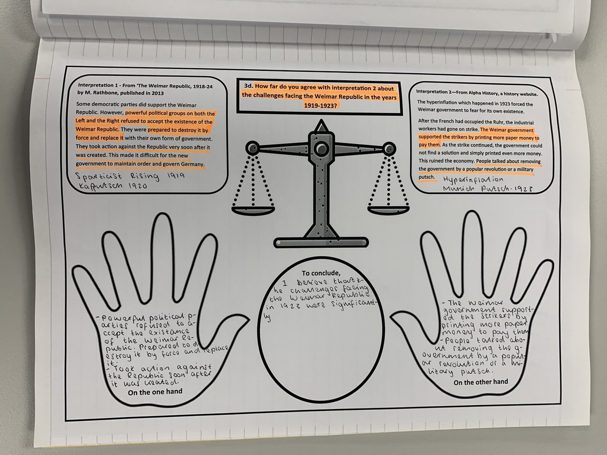 worcesterjonny's tweet photo. I use these sheets to help my students with the 16 mark question on the Germany paper. The first gets the pupils to focus on the interpretations, and the second helps the pupils structure their answer. If you’d like a copy, please click on the link https://t.co/J9lyywD7ux 👍 https://t.co/AzXwghaCzA