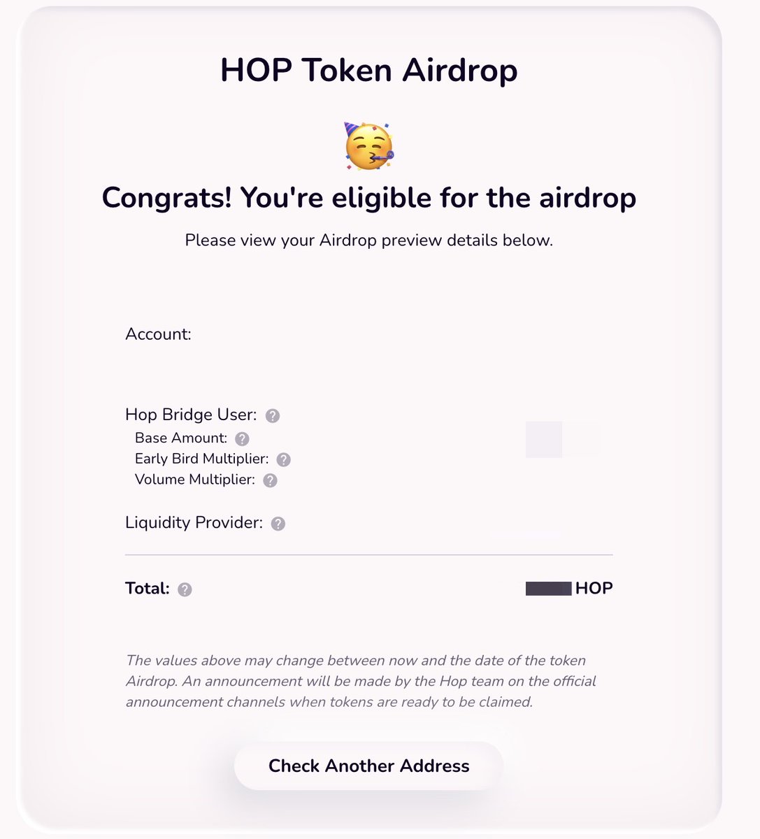 OlimpioCrypto's tweet photo. $HOP Airdrop Distribution 🪂🐰

@HopProtocol just confirmed their airdrop and distribution of tokens.

There will be 1B total supply, and 8% airdropped to early users

Check eligibility: https://t.co/YIslDd7wOr https://t.co/WWiGgwXUQO