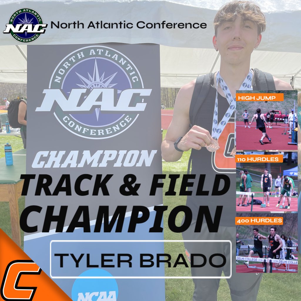 CobyAthletics's tweet photo. π₯π₯π₯ Tyler Brado won 3 different events at the NAC Championships last weekend, including breaking the conference record in the 400 hurdles by nearly two seconds!
He won the high jump, 110 meter hurdles & the 400 meter hurdles. #OneCoby #CobyTrack https://t.co/eRZcBzi7DQ