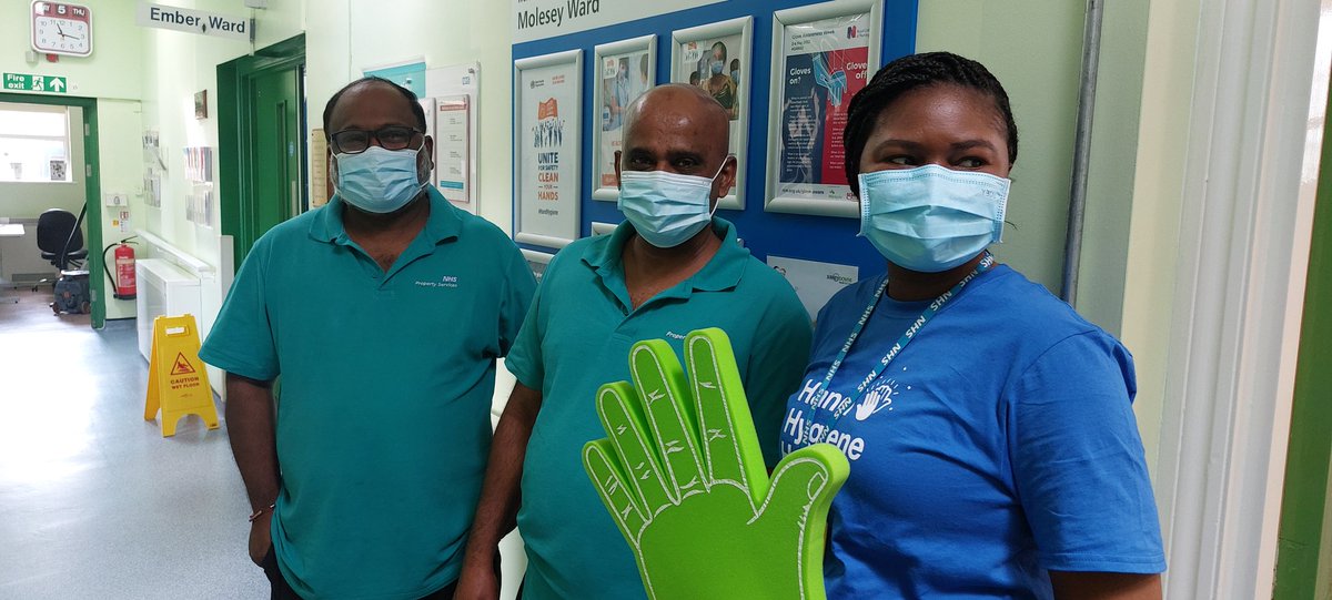 Shazzanja's tweet photo. Thank you Molesey Community Hospital staff for your involvement in raising glove awareness #GAW22  and @worldhandhygiene22 https://t.co/FAQQTiuFzf