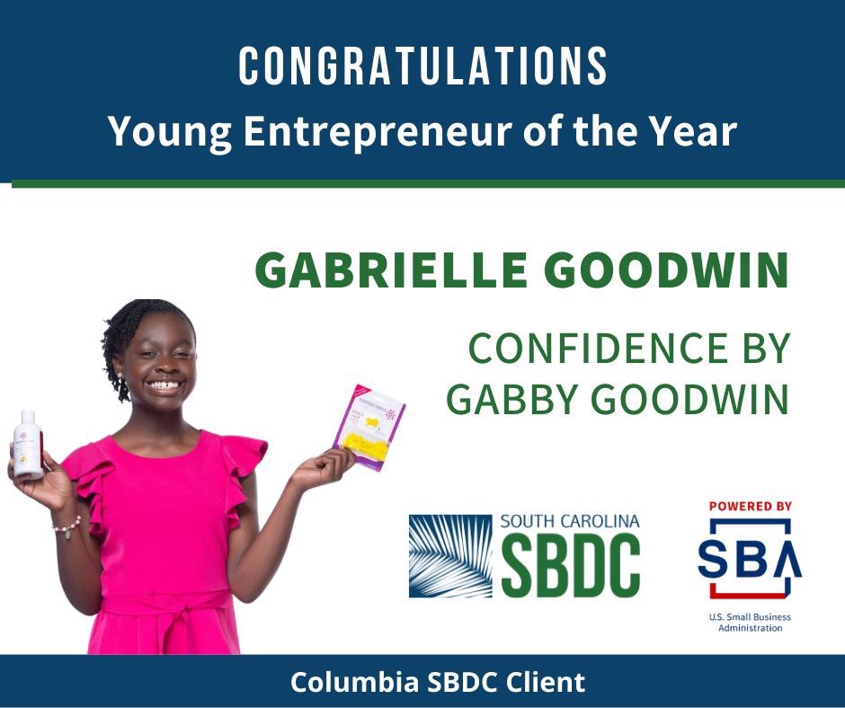Honored to named the state of South Carolina’s Young Entrepreneur of the Year by the <a href="/SBAgov/">SBA</a> <a href="/SBA_SCarolina/">SBA_SCarolina</a> yesterday.😊

Grateful for the nomination and support of <a href="/SCSBDC/">SCSBDC</a> &amp; SC Business Development Center.