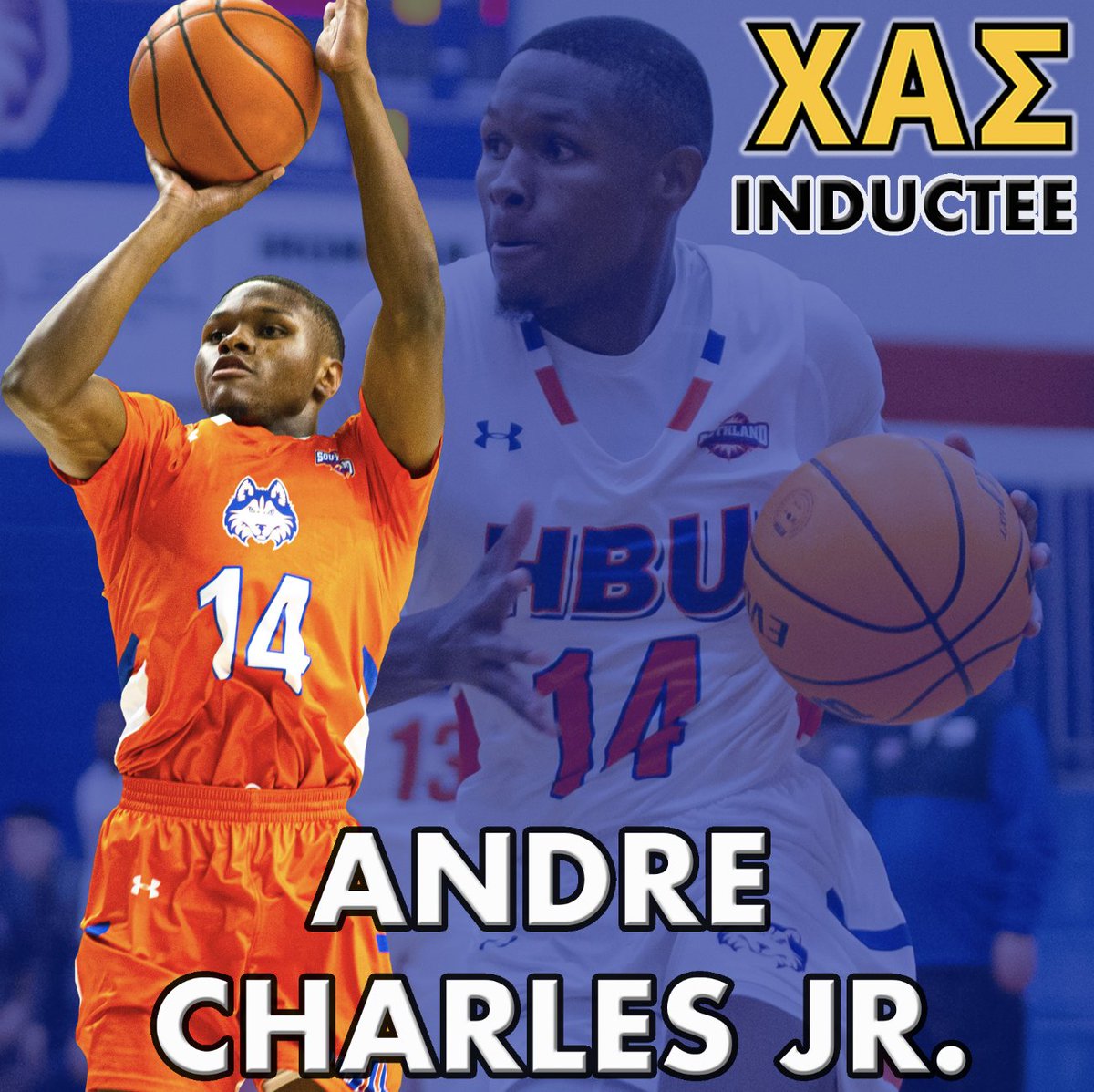 HCUHoops's tweet photo. Congratulations and #DawgsUp to Andre Charles Jr. on his induction this week into Chi Alpha Sigma, the national honor society for collegiate student-athletes.

A four-year letter-winner for the Huskies, AJ will be graduating later this month with a degree in Management. https://t.co/9MeZXgw9da