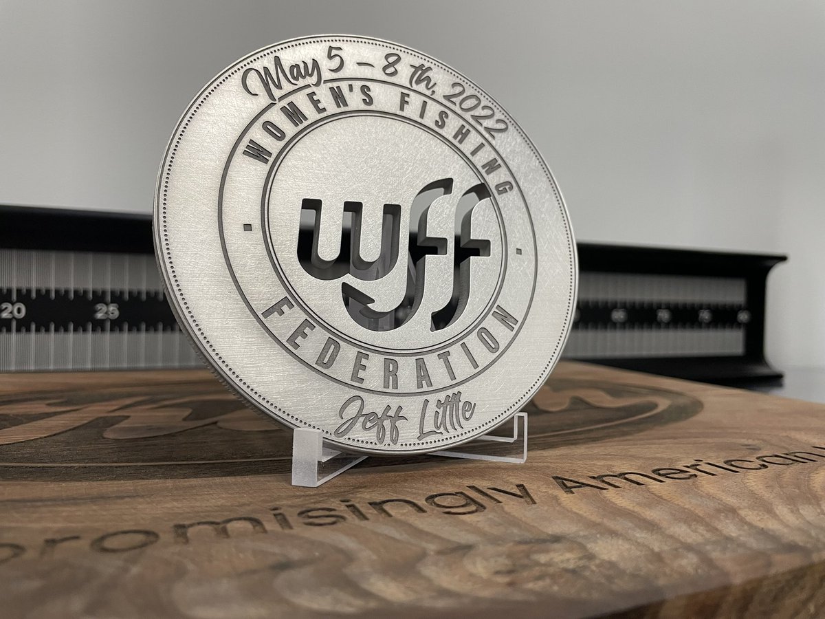 DukeWeskamp's tweet image. Another custom trophy project out the door. These can be both fun and aggravating. Serious hardware inbound for the ladies of the WFF and the instructors down at the event. Stay safe and have fun! @KetchProducts 
#serioushardware #AmericanMade #Ketch #KetchUSA #KayakBassFishing