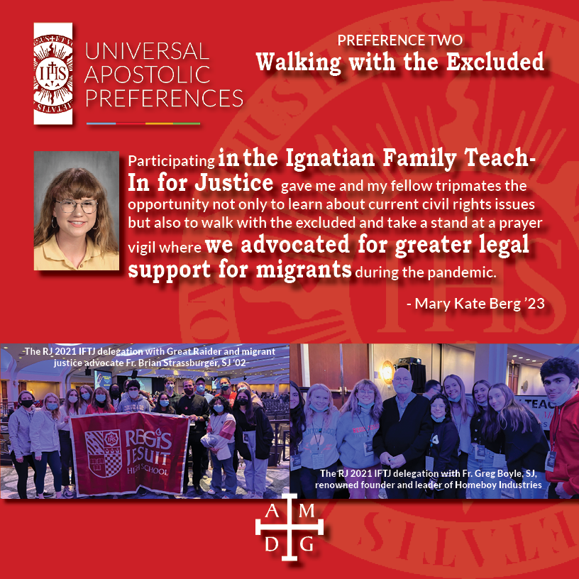 RegisJesuitHS's tweet photo. We Walk with the Excluded by providing opportunities for our students to learn about issues and advocacy for those on the margins through experiences like the Ignatian Family Teach-In for Justice (https://t.co/ax2gF2b3Jb) in D.C. #UAPs #RJCares #RJLearns #RJGrows #JSNNews https://t.co/f1Kpl274CV