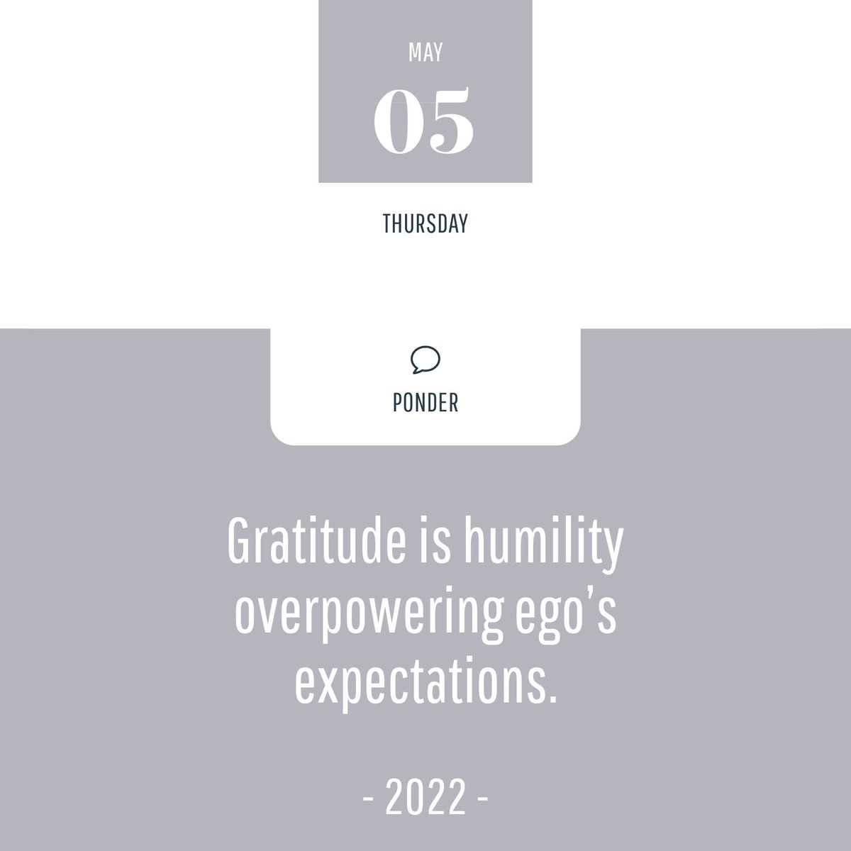Zen_Hard's tweet photo. Gratitude is today's talking point 💭

#ThursdayThought #Gratitude #Humility #Ego #SayingsandQuotes #DailyInspiration #ThoughProvoking #ReflectionPoint #SelfReflection #Zen_Hard #ZenHard #Nonprofitorg #Calendar2022 https://t.co/Ylk6BtdqSe
