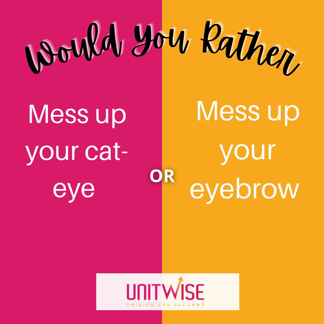 UnitWise's tweet image. Ideally you're not messing anything up...BUT, which would you rather??😅

#QOTD #makeup