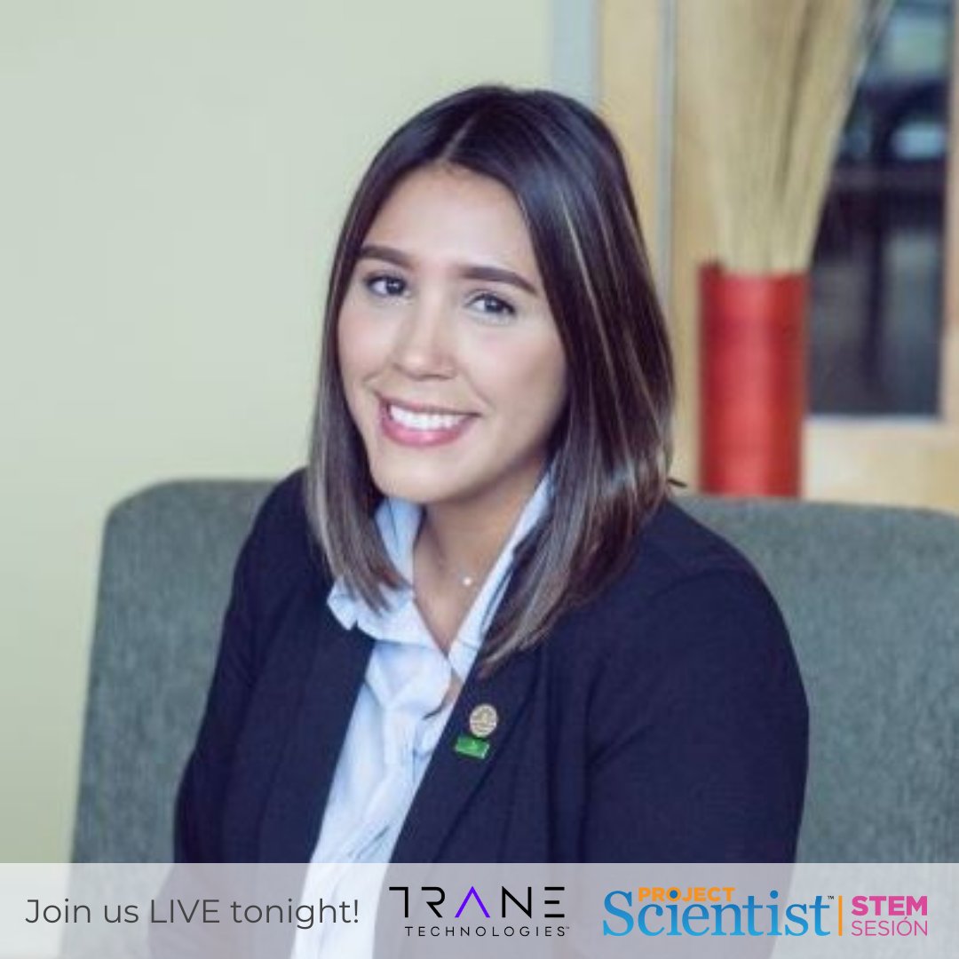 ProjScientist's tweet photo. Join Ana Llanos, a Product Development Engineer from @Trane_Tech LIVE tonight at 4:30 p.m. PST / 7:30 p.m. EST.  

Learn about our FREE STEM Session for Spanish speakers here: https://t.co/ttcmoWZ5Kx

#womeninengineering #womeninSTEM #STEMSuperstar #STEMSession https://t.co/euKoi8EKkr