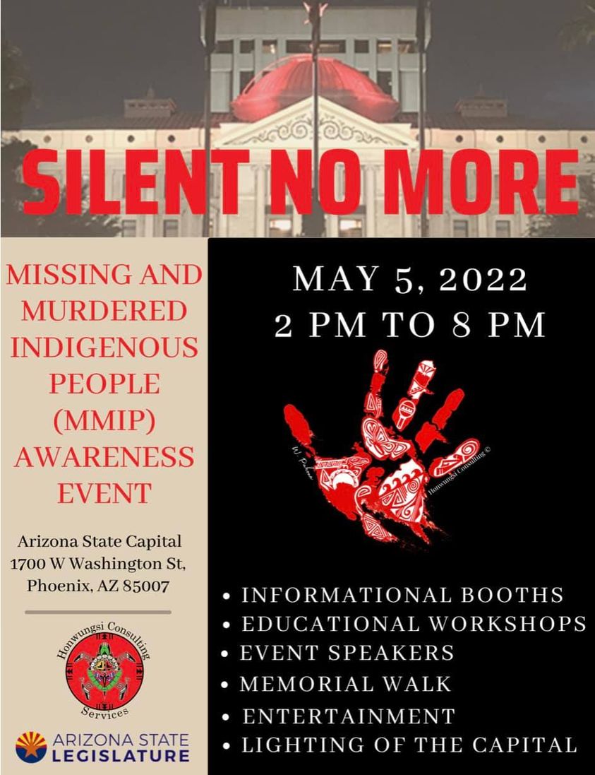 If you're in #Phoenix, please consider coming downtown to add your voice to National Day of Awareness for Missing and Murdered Native Women and Girls. 
#mmiw #mmiwg2s #indigenousrights #indigenouswomen