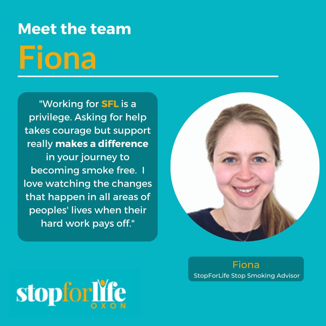 StopforlifeOxon's tweet photo. Meet Fiona, one of our #StopForLife Stop Smoking Advisors.

To meet more of our wonderful team, follow us or head to https://t.co/l470fjX0XA for more information 

#QuitSmoking #Oxfordshire #StopforLife https://t.co/7Y9Esf1Ey0