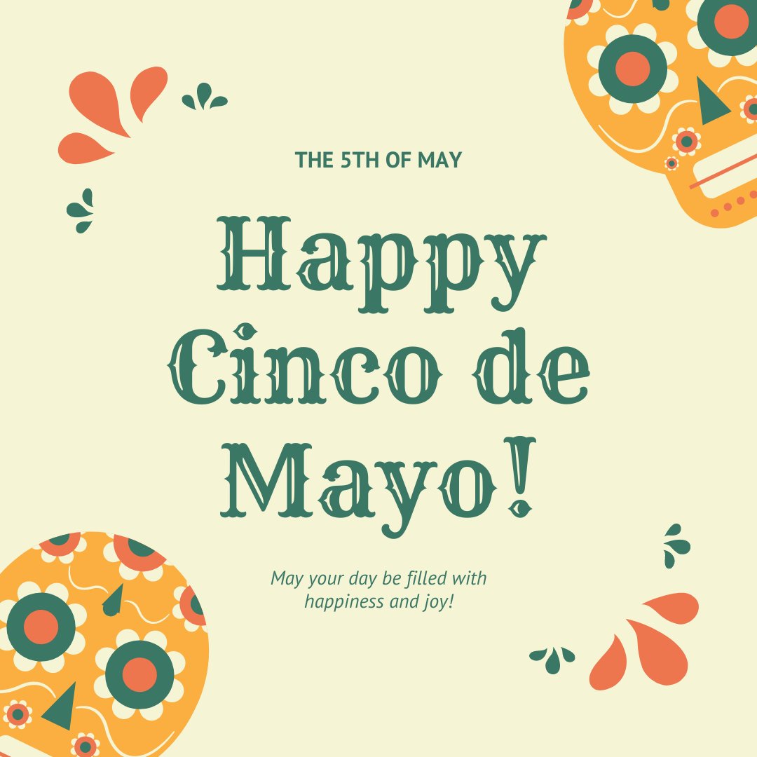Healthy_Lions's tweet photo. Happy Cinco de Mayo! Cinco de Mayo celebrates the anniversary of Mexico's victory over the French Empire at the Battle of Puebla in 1862! https://t.co/fLYfJDzFt6