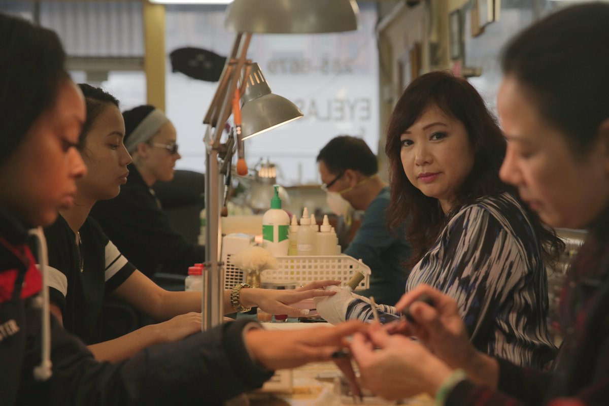 makingmedia_nft's tweet photo. I'm grateful Van Hoang graciously invitated us into her nail salon to make "Painted Nails" - available on #Kanopy (free to watch with library card or university login) #AAPIHeritageMonth #safecosmetics https://t.co/YQC0KQHRty