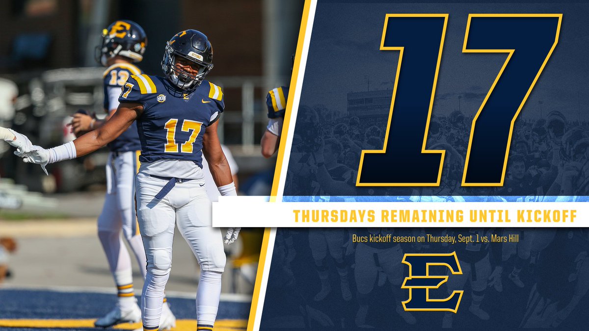 We are now down to 17 Thursdays until kickoff against Mars Hill on Sept. 1!

#ETSUTough