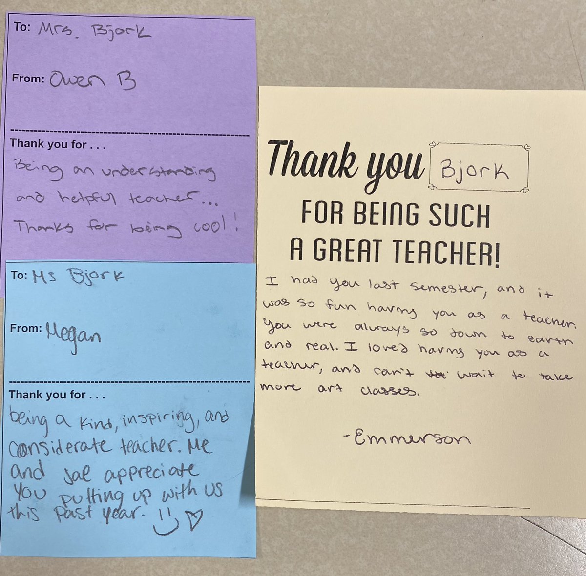 bellafiore3's tweet image. More thank notes! I feel appreciated for sure. Thanks to my @PewaukeeHS Ss for making this a wonderful week. #igetto #teachart #artsed #teacherappreciationweek