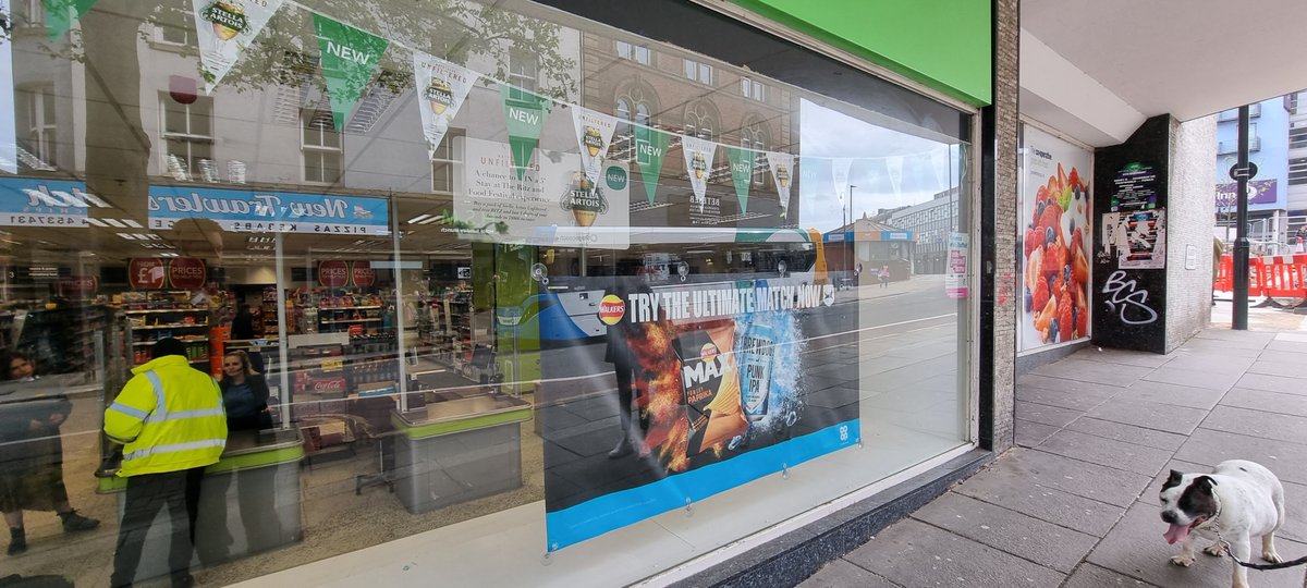 AndyBeaz91's tweet photo. Clearing the window tops and adding POS, it got the pooch wanting to shop with us! 

Got @sheffcitycentre covered at Castle House Co-op!

@coopuk @lee_westwood99 @QamarNawazRaja https://t.co/eO6EucVCtT