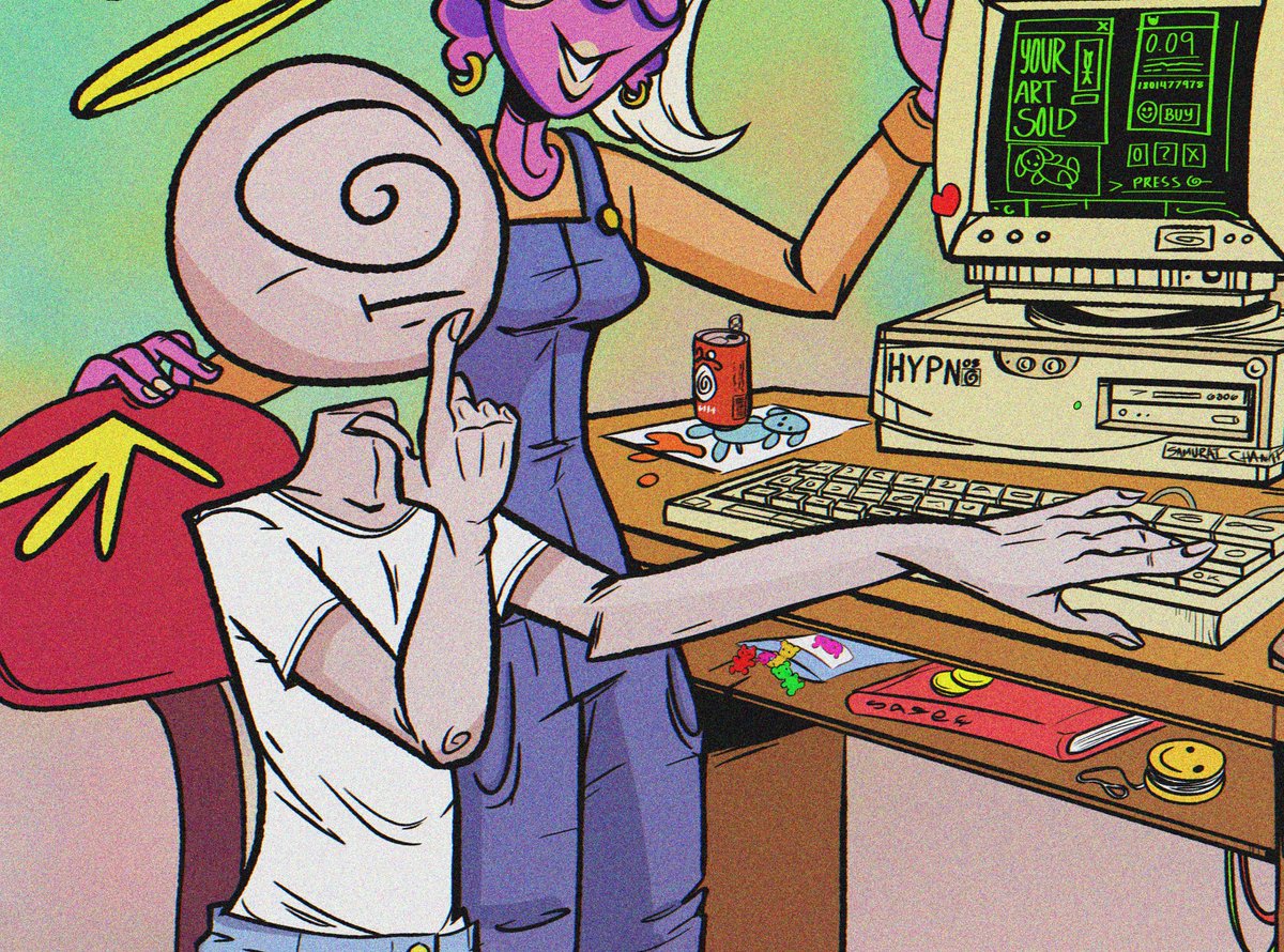 revealing more of the Hypnos x DMT indie zine cover. if you're going to be at Veecon, look for our holders <a href="/mervxxgotti/">M Ξ RV xx GOTTI</a> &amp; @lofiPhD for your very first edition ✨

it will be full of cool art and facts about many indies, but.. if you miss it, it won't be the last ; )