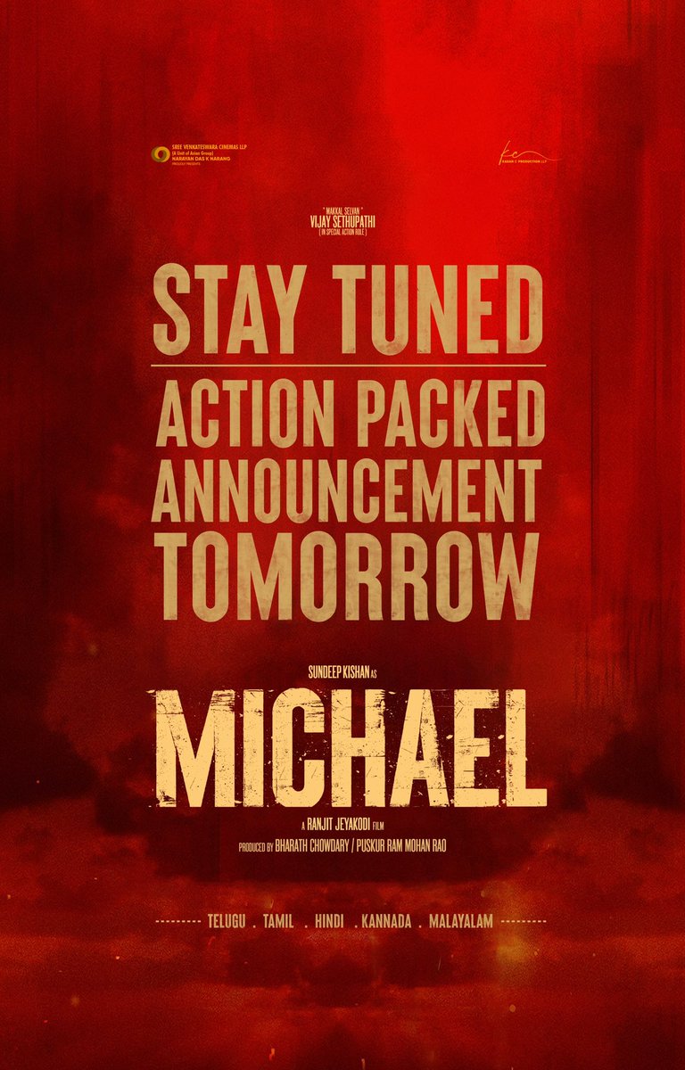 Splineartstudio's tweet photo. #Michael is ready to begin the action👊🏾

A BIG ANNOUNCEMENT is Locked to Knock you tomorrow 💥💥💥

Stay Tuned ⏳

@sundeepkishan @VijaySethuOffl  @menongautham @varusarath5 @SamCSmusic 
@itsdivyanshak @SVCLLP @KaranCoffl 

మైఖేల్ மைக்கேல் माइकल ಮೈಕೆಲ್ മൈക്കിൾ https://t.co/ayVJ5CrVWa