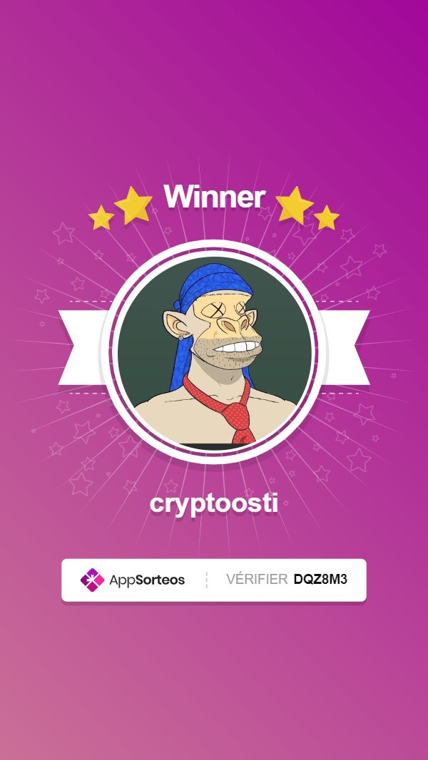 2piSalade's tweet image. AND THE WINNER OF #webpirates + #webcrew
IS....🏆🏆🏆

@cryptoosti 👍🎁

Do not be sad !!! 🥲
next #giveaway next week !!! 😍
@Web3Pirates #NFT #ELROND #EGLD