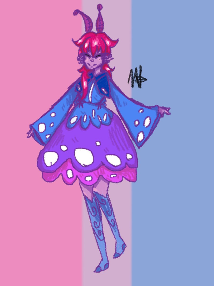 deenosaurz's tweet photo. LGB. Now I gotta draw the rest. 😭😭. Their names are Bee. Jellatin. And Honey. (All in order btw) Bee is a non binary lesbian (uses they/them) Jelly uses It/its, and Honey uses She/her.😊😊 
#prideart #mothocs #moths #digitalart #ocart https://t.co/rOA9DUxMe9