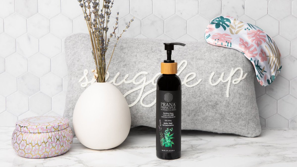 PranaPrinciple's tweet photo. Moisturize your body and soothe your mind with our #CBD Sleep Lotion! This luxurious lotion is crafted with broad spectrum hemp, melatonin and essential oils to promote a better night’s rest. 💤  Buy online now: https://t.co/XFsCz6iY0F. #PranaPrinciple https://t.co/RyrwyIQtPh