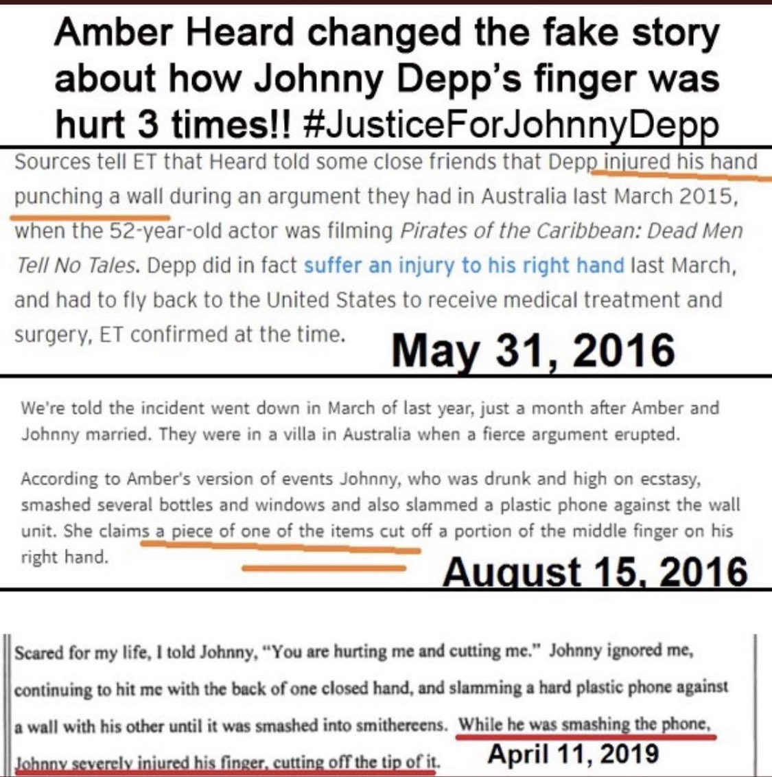 M on Twitter "Here is Amber Heard changing the story of how Johnny