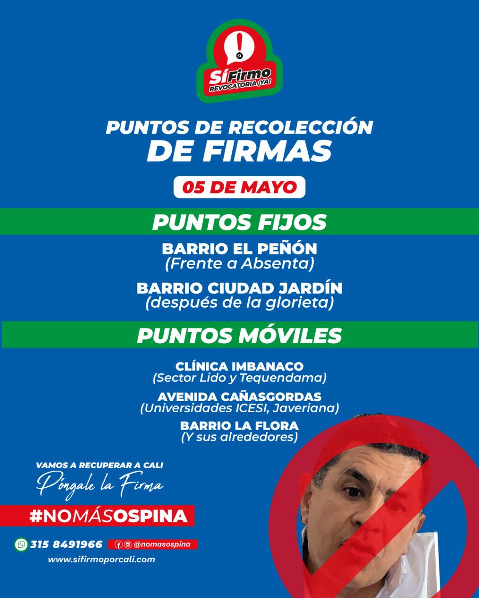 Para los que están interesados en firmar para derrotar a <a href="/JorgeIvanOspina/">Jorge Ivan Ospina</a>
