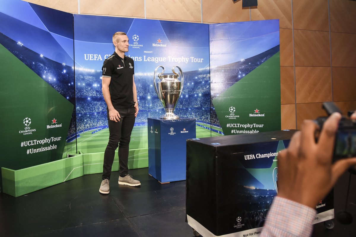 nessyvie's tweet photo. Today we celebrate the Premier League Hall of Fame 2022 nominee: Nemanja Vidic whom we had an honour of photographing during his UEFA Championships League Trophy Tour.

#nemanjavidic #olthaverlist #heineken #uefachampionsleague #windhoeknamibia  #oyecreativestudio #letscreate https://t.co/VVVbLtNJal